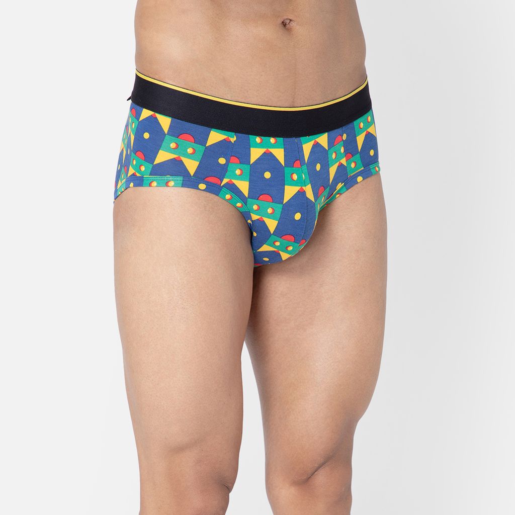 Bummer Men's Printed Micro Modal Briefs Underwear | Ultra Soft & Breathable - Lazy Luna