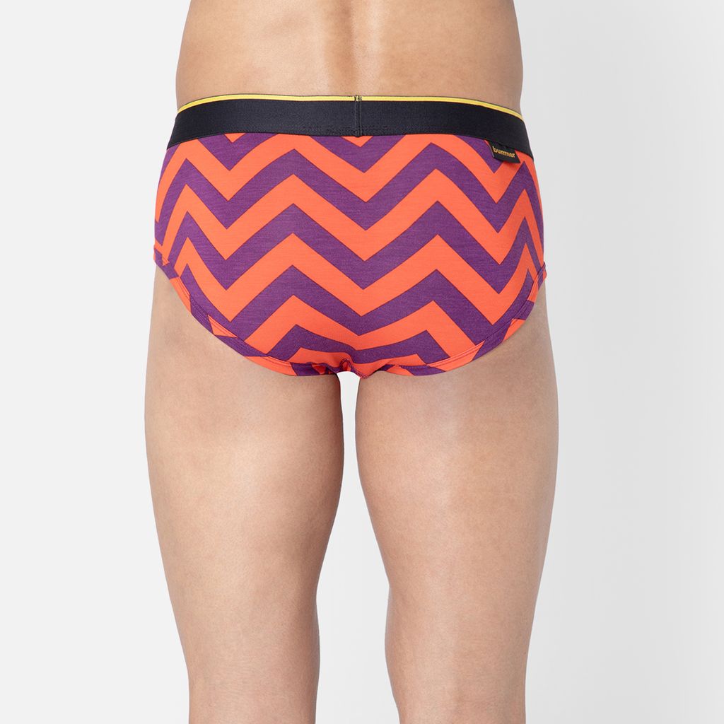 Bummer Men's Printed Micro Modal Briefs Underwear | Ultra Soft & Breathable - Chevron