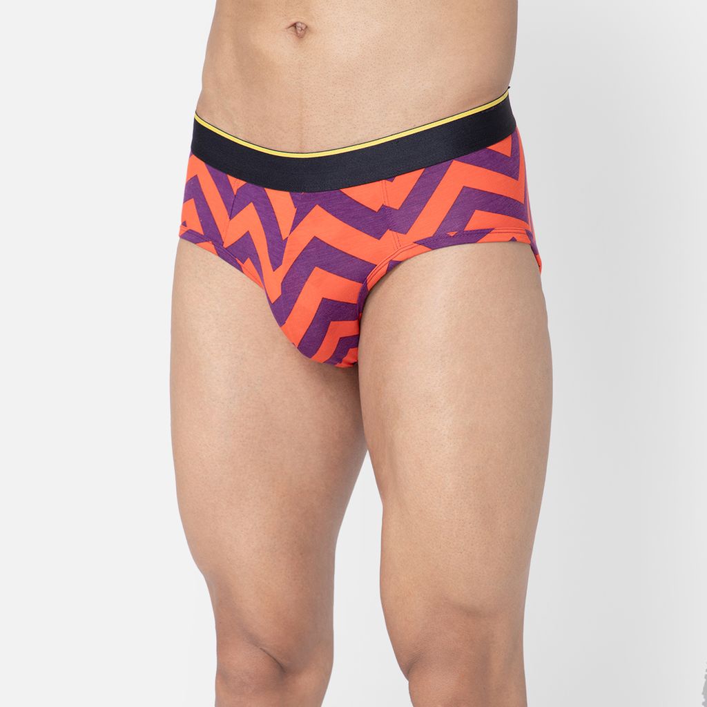 Bummer Men's Printed Micro Modal Briefs Underwear | Ultra Soft & Breathable - Chevron