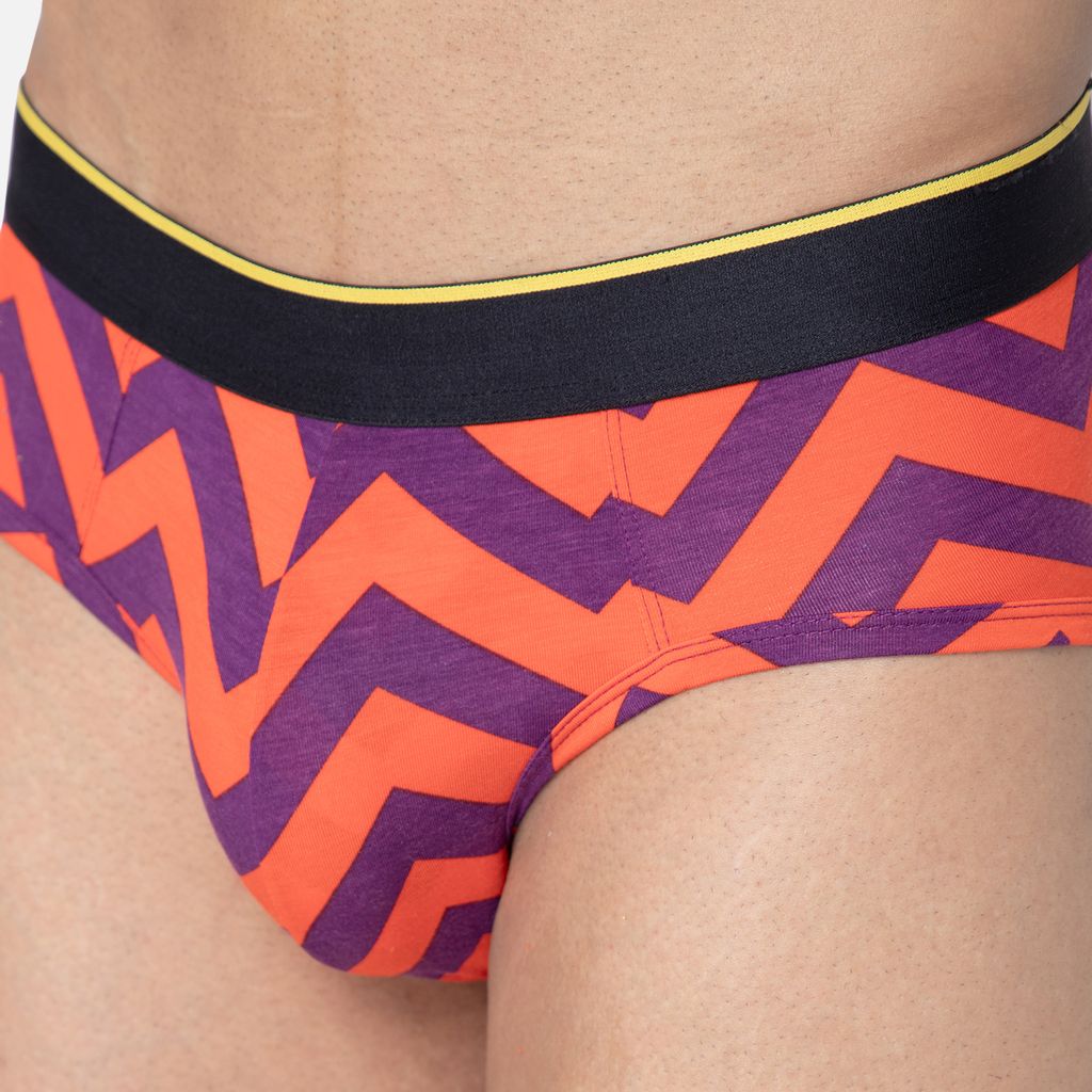 Bummer Men's Printed Micro Modal Briefs Underwear | Ultra Soft & Breathable - Chevron