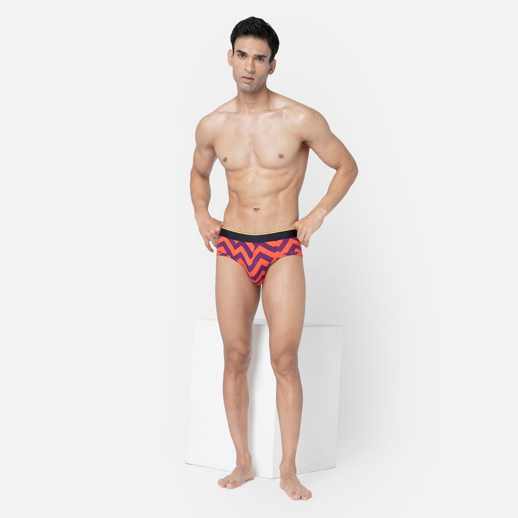 Bummer Men's Printed Micro Modal Briefs Underwear | Ultra Soft & Breathable - Chevron
