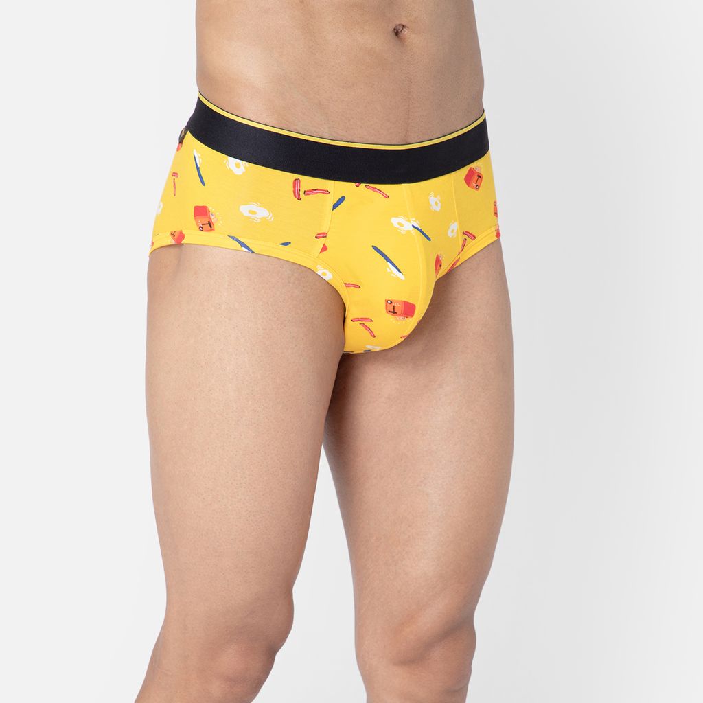 Bummer Men's Printed Micro Modal Briefs Underwear | Ultra Soft & Breathable - Brekkie