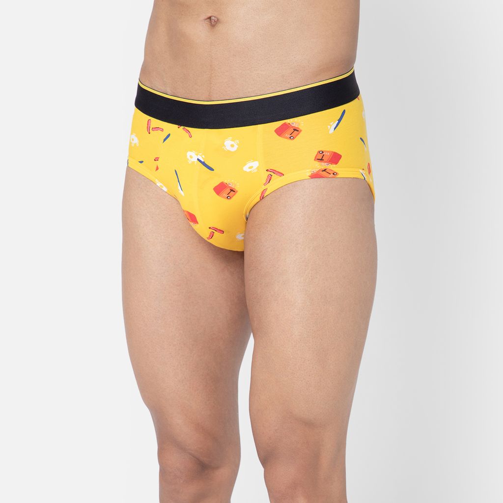 Bummer Men's Printed Micro Modal Briefs Underwear | Ultra Soft & Breathable - Brekkie