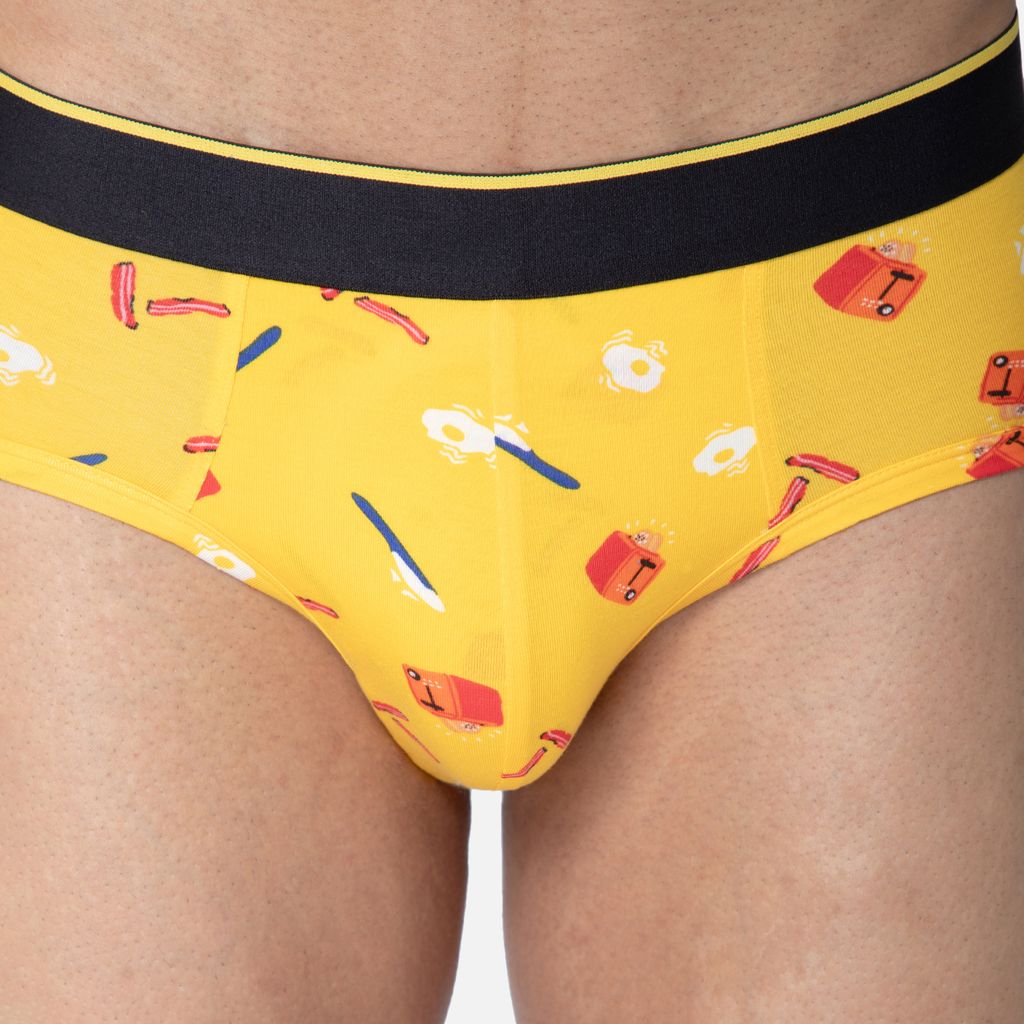 Bummer Men's Printed Micro Modal Briefs Underwear | Ultra Soft & Breathable - Brekkie
