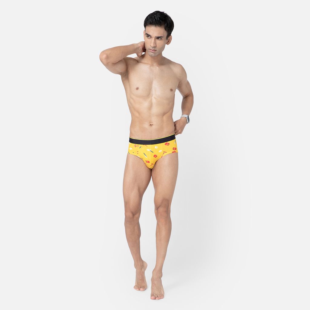 Bummer Men's Printed Micro Modal Briefs Underwear | Ultra Soft & Breathable - Brekkie