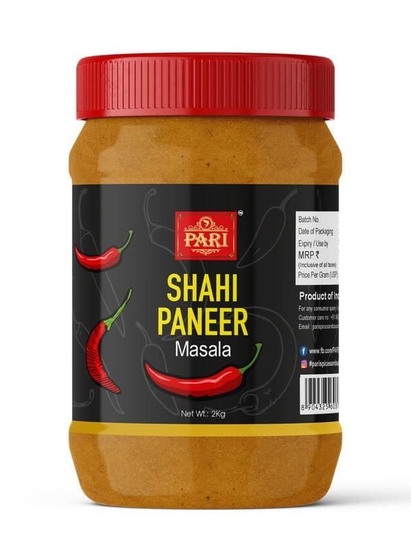 Pari Shahi Paneer Masala |Authentic Blend of Spices for Delicious North Indian Curry | Ideal for Home Cooks, No Colour, No Preservatives | (Pack of 1 x 2000g)