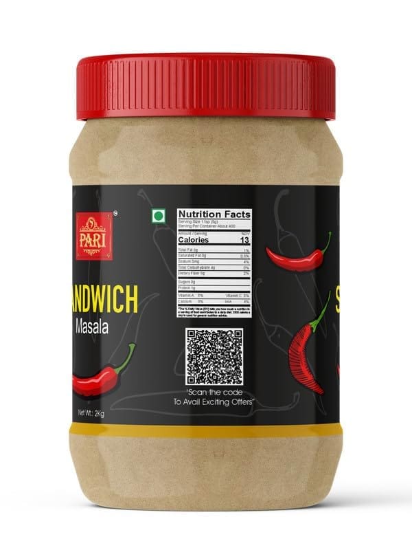 Pari Sandwich Masala Hand-Made Delicious Sandwich Masala|Aromatic Masala For Mouthwatering Sandwiches |Crunchy Street food Sandwich Masala | (Pack of 1 x 2000g)
