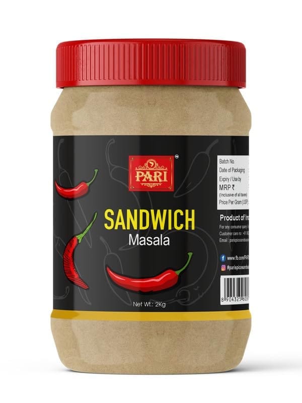 Pari Sandwich Masala Hand-Made Delicious Sandwich Masala|Aromatic Masala For Mouthwatering Sandwiches |Crunchy Street food Sandwich Masala | (Pack of 1 x 2000g)