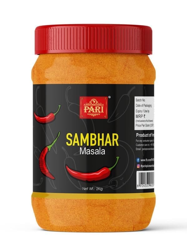 Pari Sambar Masala Powder | No Preservatives | Indian Spice | Easy to Cook | (Pack of 1 x 2000g)