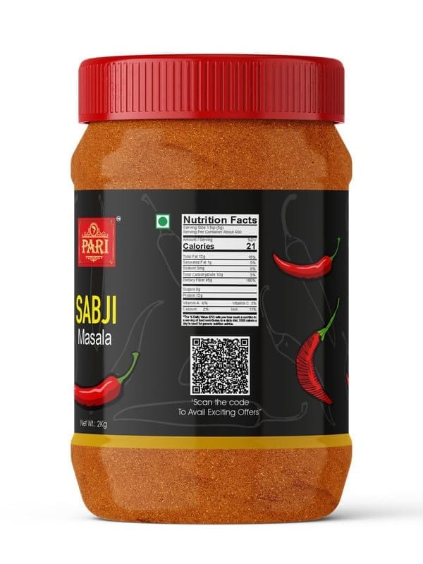 Pari Sabji Masala Powder | Used in Any Dishes | Indian Spice Masala | Zero Additives And Preservatives | (Pack of 1 x 2000g)