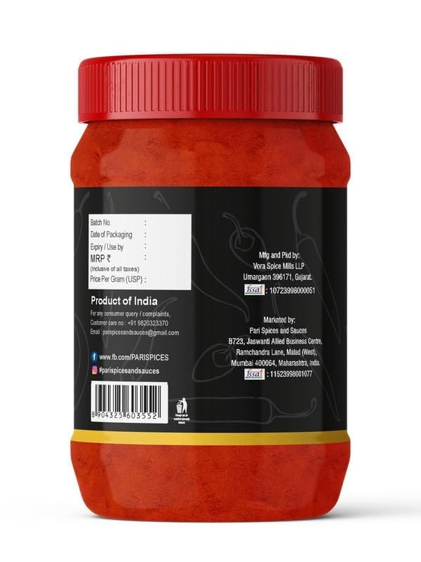 Pari Hot Red Chili Powder (Thike Se Thikha) | With No Added Flavours | No Colour | Indian Spices | (Pack of 1 x 2000g)