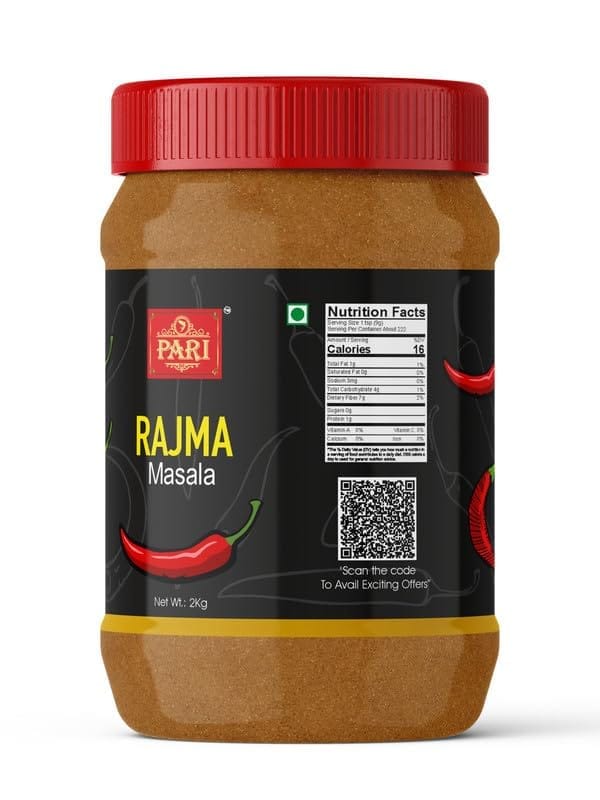 Pari Authentic Rajma Masala - best for Rajma Curries, Rice Dishes, Dal Tadka, and More | No Added Colors, No Preservatives, No MSG -100% pure & natural | Easy to Cook | (Pack of 1 x 2000g)