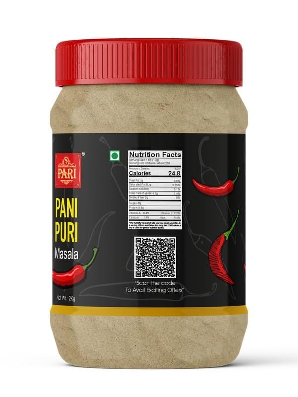 Pari Pani Puri (Golgappa) / Puchka/Fuchka Masala | Blended Cooking Supplies | Pure & Hygiene | 100% Fresh and Natural | (Pack of 1 x 2000g)