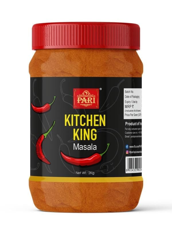 Pari Kitchen King Masala Powder | Blended Spice Mix | Indian Spice | Pure & Hygiene | 100% Fresh and Natural | (Pack of 1 x 2000g)