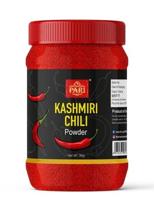 Pari Kashmiri Red Chilli Powder | Lal Mirch | Premium, Authentic,No added colours & preservatives | (Pack of 1 x 2000g) Pari Kashmiri Red Chilli Powder | Lal Mirch | Premium, Authentic,No added colours & preservatives | (Pack of 1 x 2000g)