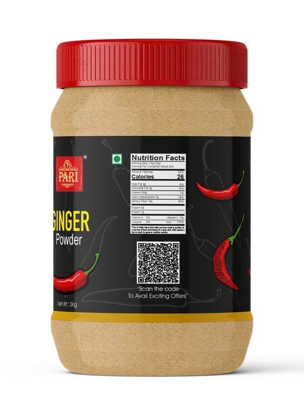 Pari Dry Ginger Powder,Adrak Powder,Allam Powder |Sukha Adrak(Sonth) Powder | Ground Ginger Powder | Saunth | (Pack of 1 x 2000g)