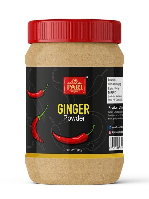 Pari Dry Ginger Powder,Adrak Powder,Allam Powder |Sukha Adrak(Sonth) Powder | Ground Ginger Powder | Saunth | (Pack of 1 x 2000g)
