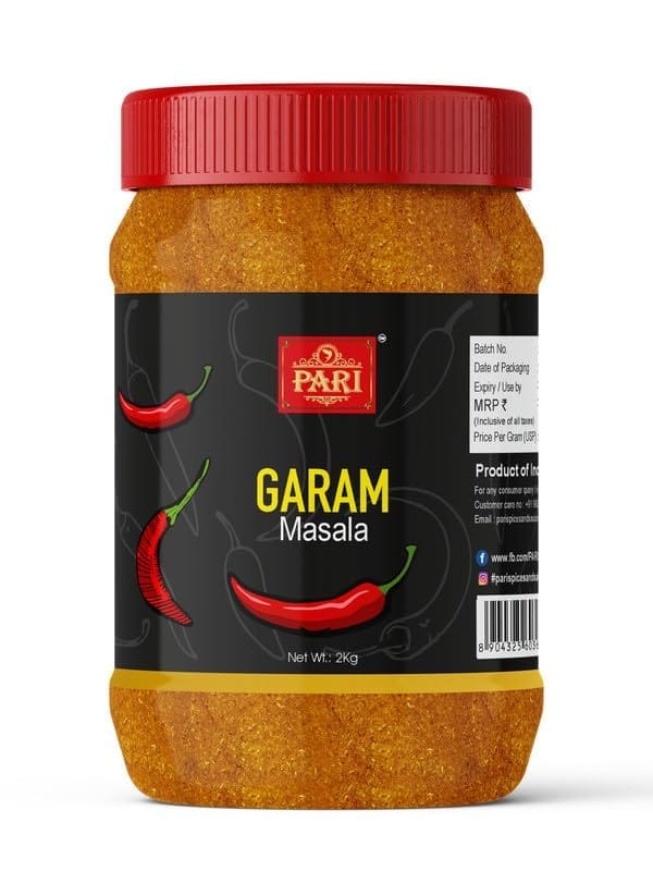 Pari Garam Masala | Garam Masala | Indian Spices & Masalas | Dry Powder | Spicy Powder | Clove, Coriander, Black Pepper, Black Cardamom | (Pack of 1 x 2000g)