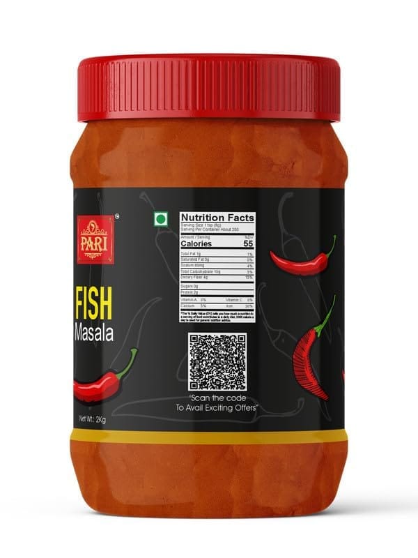 Pari Healthy Tasty Fish Masala Powder 100% Natural | Curry Powder | Easy to Cook | 100% Fresh and Natural | (Pack of 1 x 2000g)
