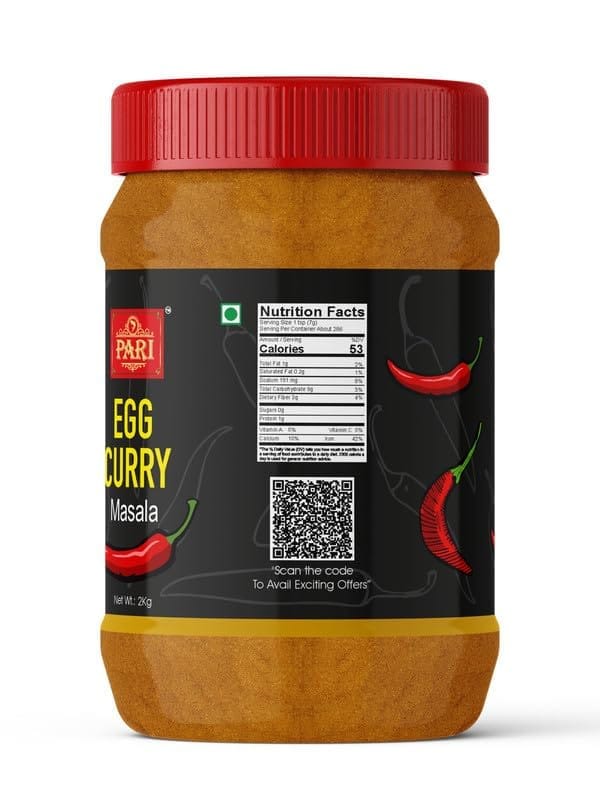 Pari Egg Curry Masala | Egg Curry | Spices | Best Egg curries and Gravies | Anda Rassa Masala | Baida Curry Masala | (Pack of 1 x 2000g)