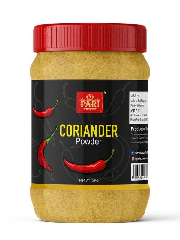 Pari Coriander Dhaniya Powder | Dhania Powder | Fresh Indian Whole Spices For Cooking (Powder) | Indian Spices | (Pack of 1 x 2000g)