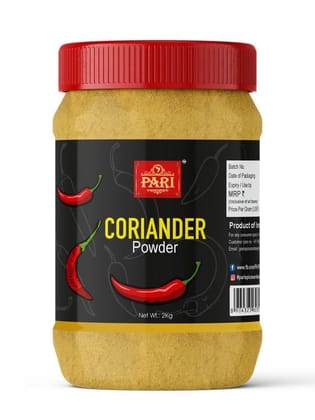 Pari Coriander Dhaniya Powder | Dhania Powder | Fresh Indian Whole Spices For Cooking (Powder) | Indian Spices | (Pack of 1 x 2000g)