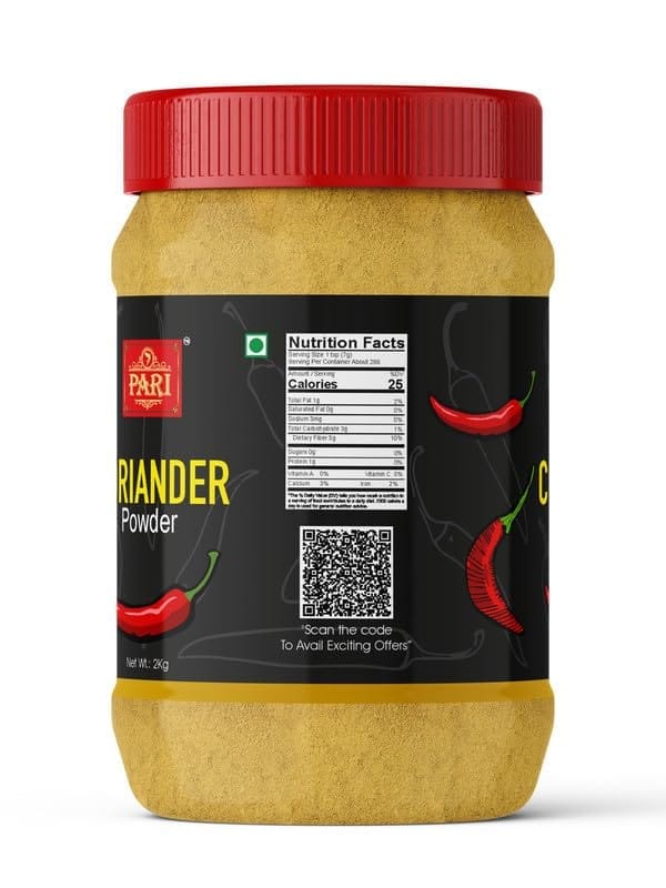 Pari Coriander Dhaniya Powder | Dhania Powder | Fresh Indian Whole Spices For Cooking (Powder) | Indian Spices | (Pack of 1 x 2000g)
