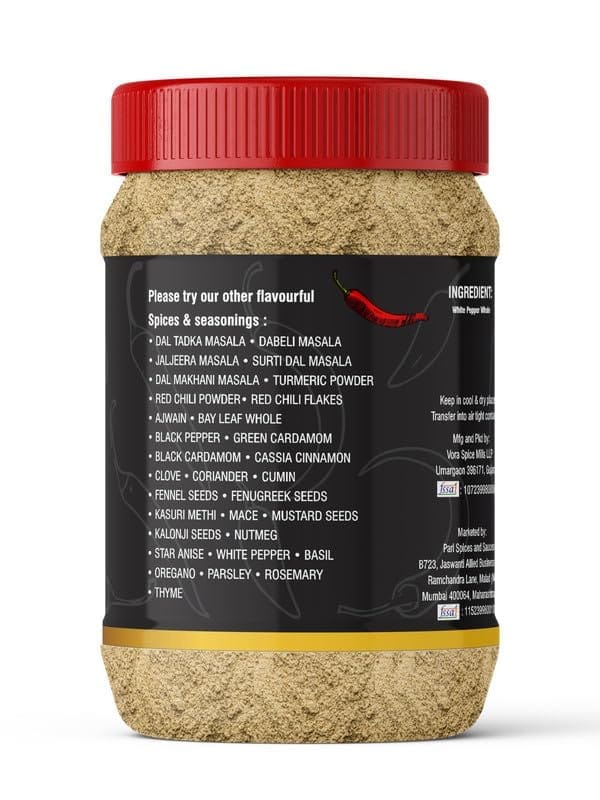 Pari White Pepper Powder | Safed Mirch Powder | Use in Casseroles, Pies, Mayonnaise, Cream-based soups and White sauces | (Pack of 1 x 1000g)