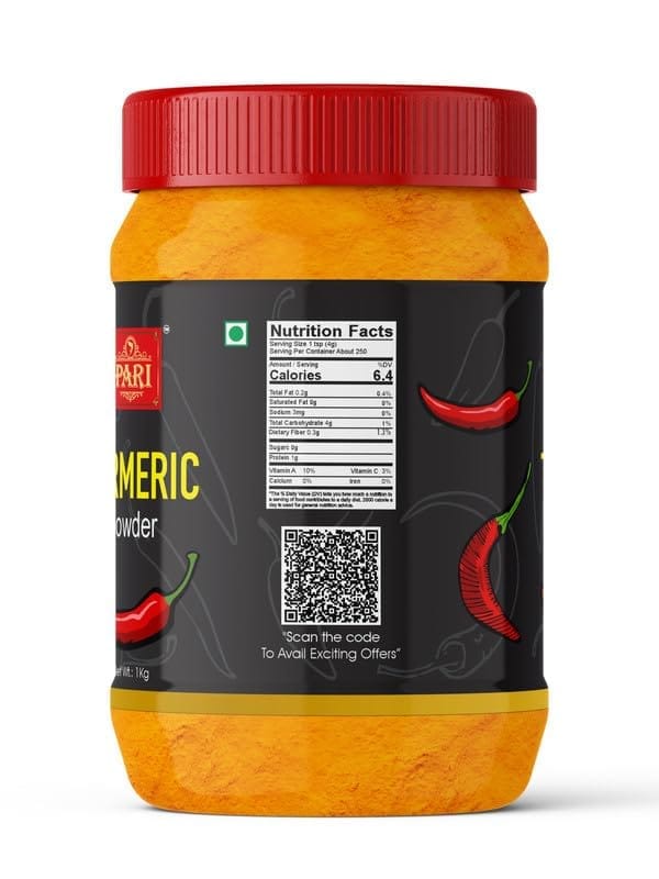 Pari Turmeric Powder, Highly Aromatic Turmeric, No Artificial Colour & Flavour, Minimum 2%-2.5% Curcumin | (Pack of 1 x 1000g)