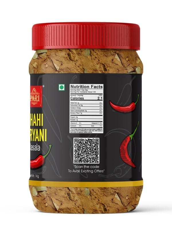 Pari Shahi Biryani Masala - Authentic taste, Aromatic, Coarsely Blend, No Added Colors, No Preservatives and No MSG | (Pack of 1 x 1000g)