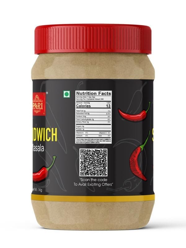 Pari Sandwich Masala Hand-Made Delicious Sandwich Masala|Aromatic Masala For Mouthwatering Sandwiches |Crunchy Street food Sandwich Masala | (Pack of 1 x 1000g)