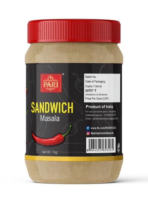 Pari Sandwich Masala Hand-Made Delicious Sandwich Masala|Aromatic Masala For Mouthwatering Sandwiches |Crunchy Street food Sandwich Masala | (Pack of 1 x 1000g)