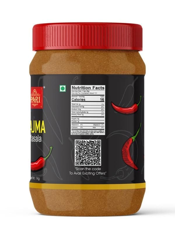 Pari Authentic Rajma Masala - best for Rajma Curries, Rice Dishes, Dal Tadka, and More | No Added Colors, No Preservatives, No MSG -100% pure & natural | Easy to Cook | (Pack of 1 x 1000g)