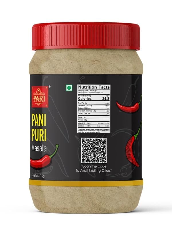 Pari Pani Puri (Golgappa) / Puchka/Fuchka Masala | Blended Cooking Supplies | Pure & Hygiene | 100% Fresh and Natural | (Pack of 1 x 1000g)