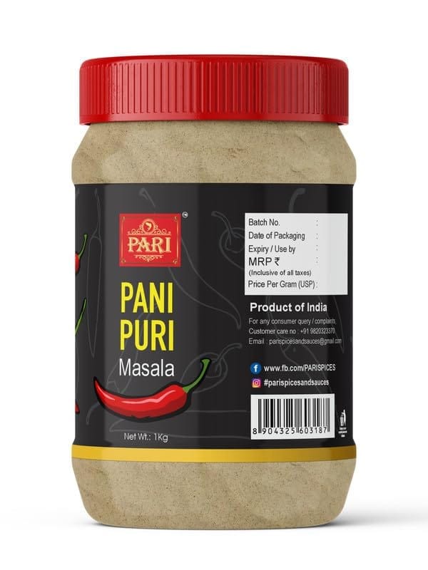 Pari Pani Puri (Golgappa) / Puchka/Fuchka Masala | Blended Cooking Supplies | Pure & Hygiene | 100% Fresh and Natural | (Pack of 1 x 1000g)
