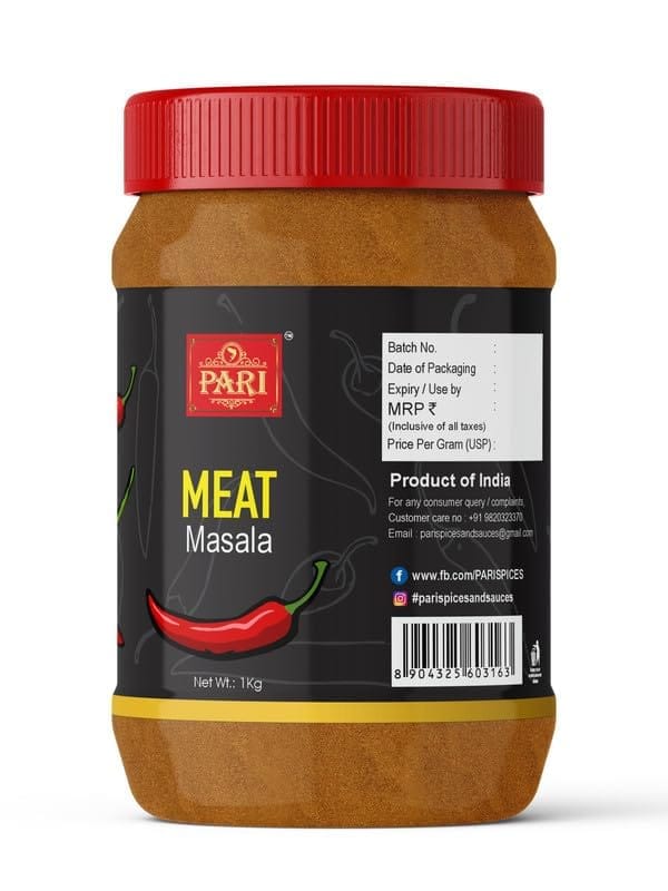 Pari Meat Masala Powder | Mutton Masala | Blended Cooking Supplies | Pure & Hygiene | 100% Fresh and Natural | (Pack of 1 x 1000g)