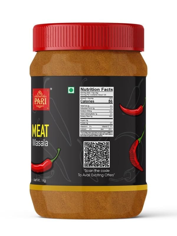 Pari Meat Masala Powder | Mutton Masala | Blended Cooking Supplies | Pure & Hygiene | 100% Fresh and Natural | (Pack of 1 x 1000g)
