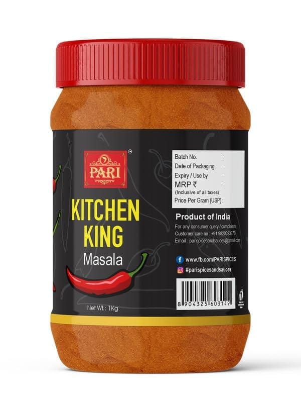 Pari Kitchen King Masala Powder | Blended Spice Mix | Indian Spice | Pure & Hygiene | 100% Fresh and Natural | (Pack of 1 x 1000g)