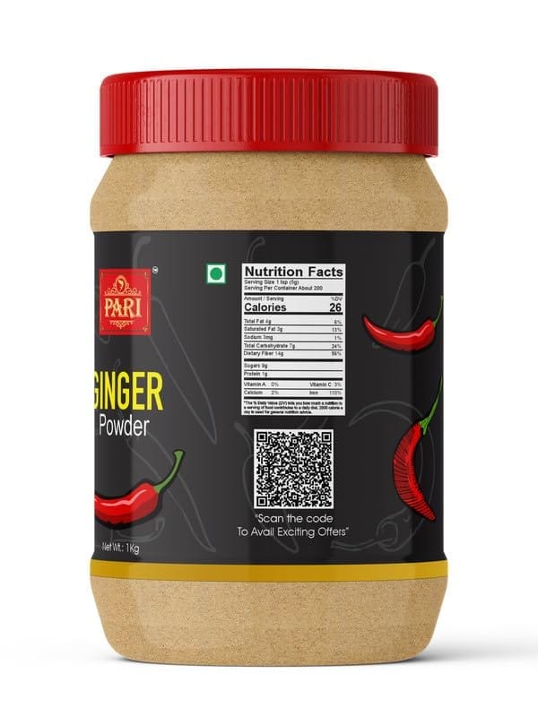 Pari Dry Ginger Powder,Adrak Powder,Allam Powder |Sukha Adrak(Sonth) Powder | Ground Ginger Powder | Saunth | (Pack of 1 x 1000g)