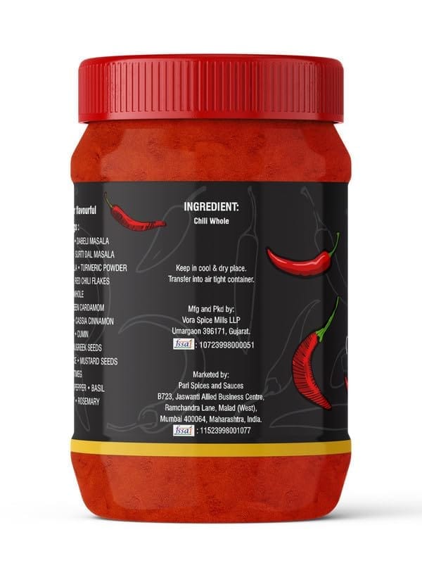 Pari Hot Red Chili Powder (Thike Se Thikha) | With No Added Flavours | No Colour | Indian Spices | (Pack of 1 x 1000g)