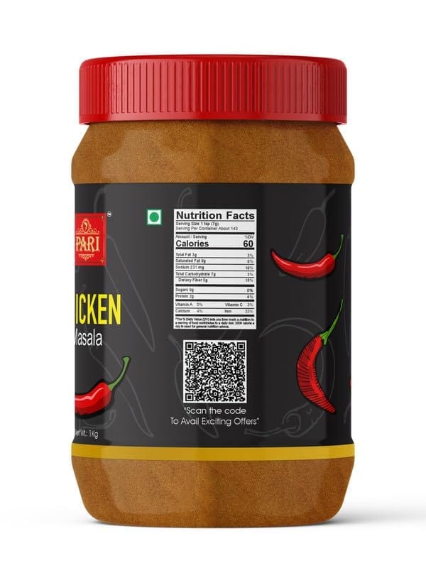 Pari Chicken Masala | Made with Authentic Spices | No Preservative | No Colour | Indian Spices | (Pack of 1 x 1000g)