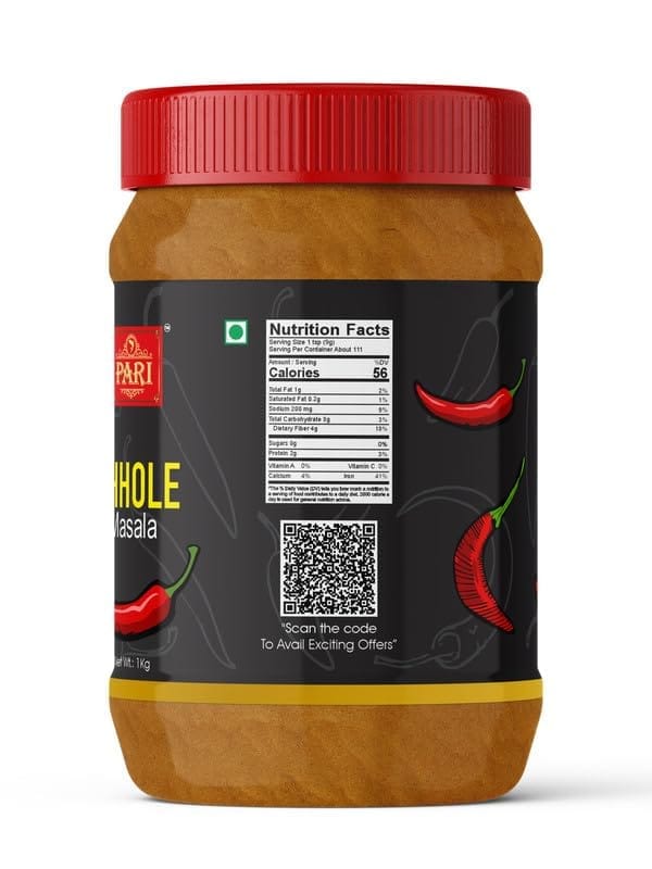 Pari Chhole Masala Powder | Chana Chole Masala | Punjabi Chana Masala | Amritsari Chhole Masala | No Added Colour & No Added Preservatives | (Pack of 1 x 1000g) �