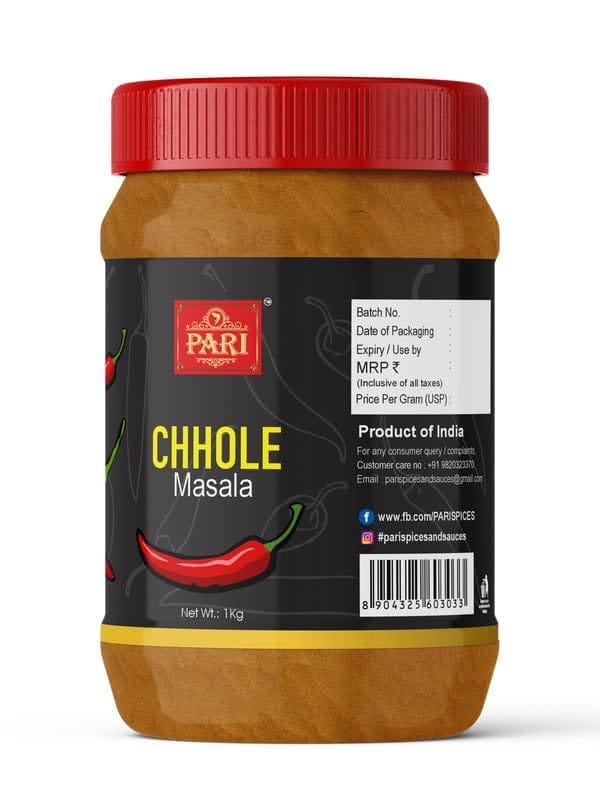 Pari Chhole Masala Powder | Chana Chole Masala | Punjabi Chana Masala | Amritsari Chhole Masala | No Added Colour & No Added Preservatives | (Pack of 1 x 1000g) �
