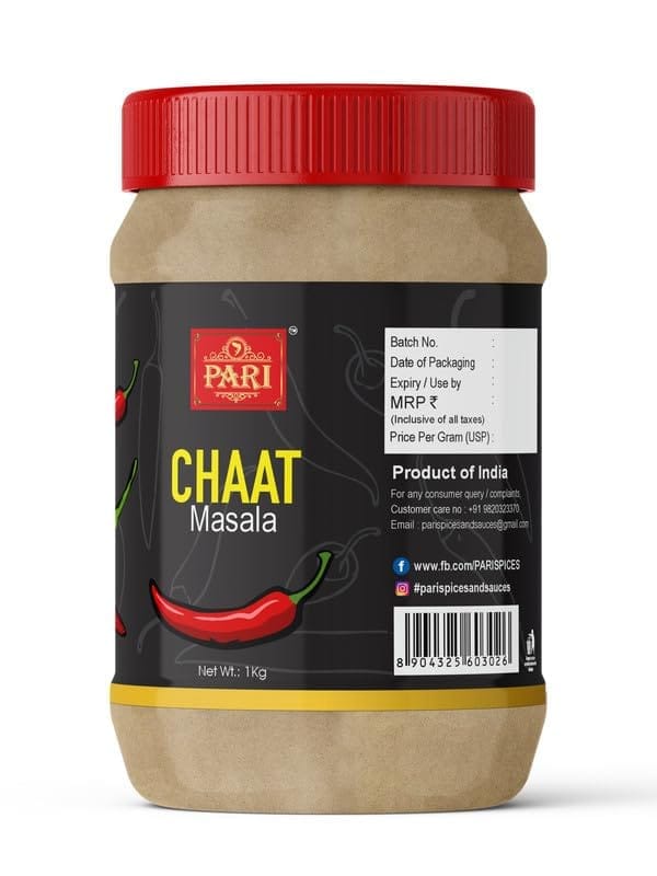 Pari Chaat Masala Powder | Aromatic Spice for Flavorful Indian Cooking | No Artificial Flavor Added | (Pack of 1 x 1000g)