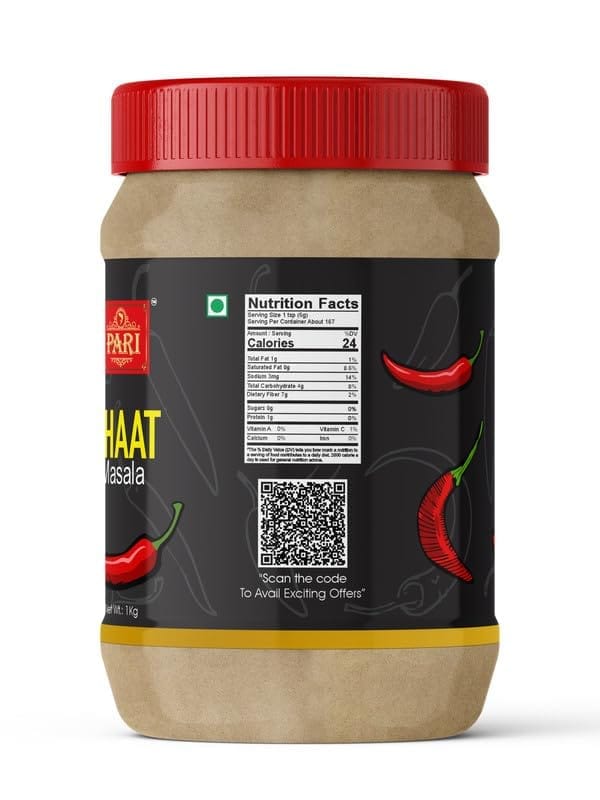 Pari Chaat Masala Powder | Aromatic Spice for Flavorful Indian Cooking | No Artificial Flavor Added | (Pack of 1 x 1000g)