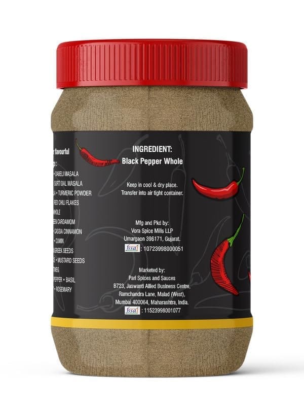 Pari Black Pepper Powder | Kali Mirch Powder | Gol Mirch Powder | Handpicked and Clean | Indian Spices | Chemical and Pesticides Free | Naturally Processed | (Pack of 1 x 1000g)