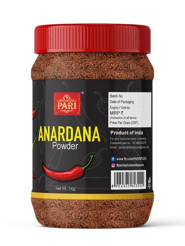 Pari Pure Anardana Powder | Dried Pomegranate Seed Powder | Peesa Anardana | (Pack of 1 x 1000g)