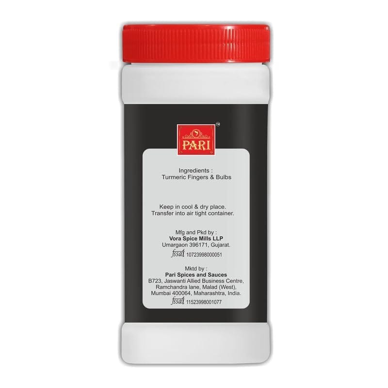 Pari Turmeric Powder, Highly Aromatic Turmeric, No Artificial Colour & Flavour, Minimum 2%-2.5% Curcumin, Packed Hyginically, Strong Aroma, Country Of Origin - India | 100% pure & natural | Easy to Cook | (Pack of 1 x 500g Jar)