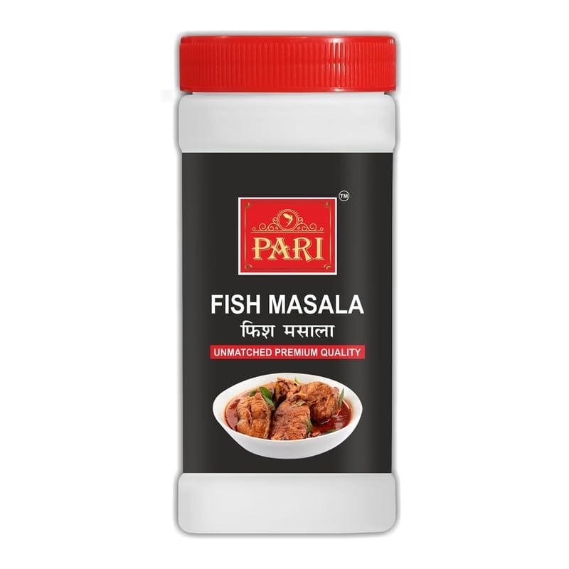 Pari Healthy Tasty Fish Masala Powder 100% Natural | Curry Powder | Easy to Cook | No added colours & preservatives | Rich in Flavour and No Artificial Additives | Pure & Hygiene | Spice Mix | 100% Fresh and Natural | (Pack of 1 x 500g Jar)