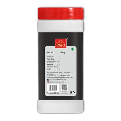 Pari Black Pepper Powder | Kali Mirch Powder | Gol Mirch Powder | Handpicked and Clean | Indian Spices | Chemical and Pesticides Free | Naturally Processed | (Pack of 1 x 500g Jar)